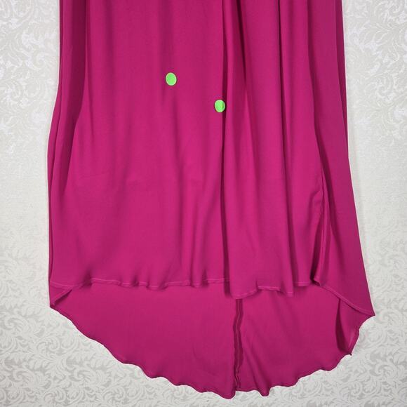 Adrienne Vittadini Maxi Slip Dress 8 Fuschia Pink V Neck Spaghetti Straps READ - Picture 5 of 13